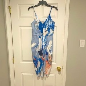 Chelsea28 print faux wrap dress